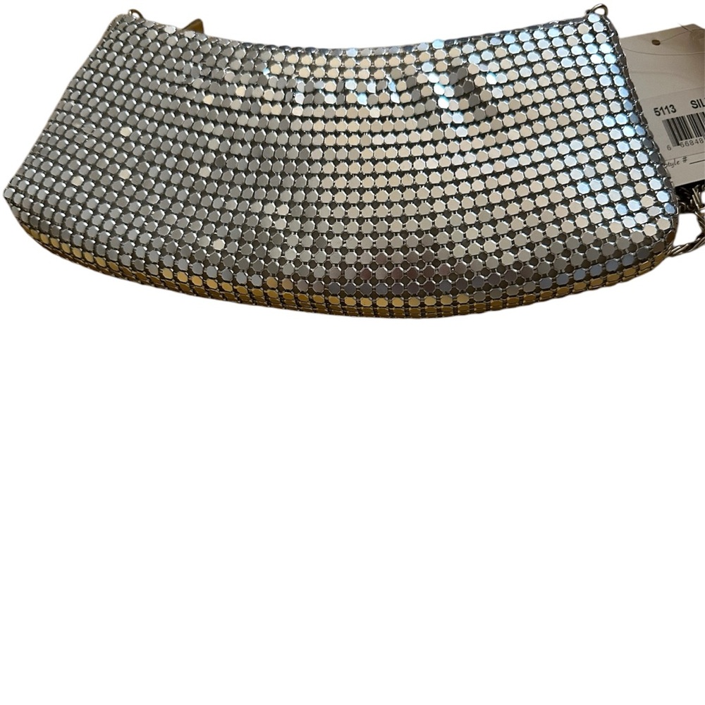 Silver Mesh Evening Clutch